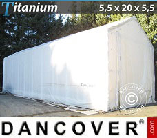 Pressutalli Titanium 5,5x20x4x5,5m, Valkoinen